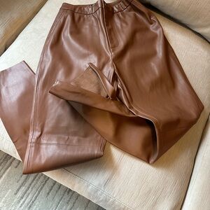 Zara Brown Faux Leather Pants